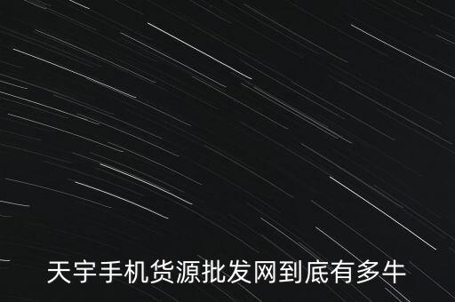 天宇手機(jī)貨源批發(fā)網(wǎng)到底有多牛