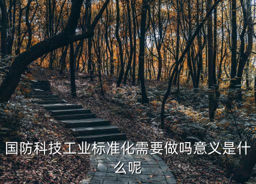 國防科技工業(yè)標準化需要做嗎意義是什么呢