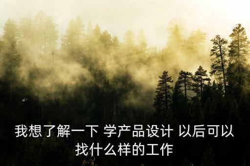 我想了解一下 學產(chǎn)品設計 以后可以找什么樣的工作