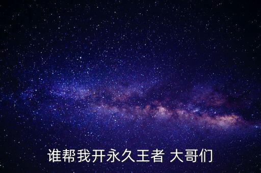 誰幫我開永久王者 大哥們