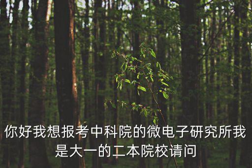 你好我想報(bào)考中科院的微電子研究所我是大一的二本院校請問