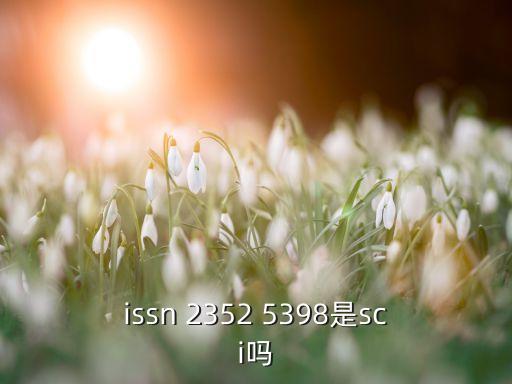 issn 2352 5398是sci嗎