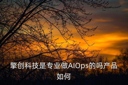 擎創(chuàng)科技是專業(yè)做AIOps的嗎產(chǎn)品如何