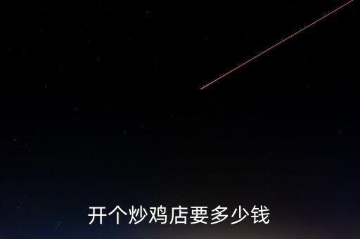 開(kāi)個(gè)炒雞店要多少錢