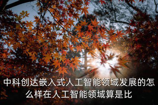中科創(chuàng)達嵌入式人工智能領域發(fā)展的怎么樣在人工智能領域算是比