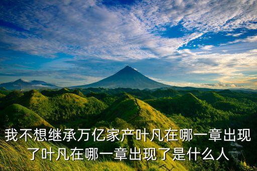 我不想繼承萬(wàn)億家產(chǎn)葉凡在哪一章出現(xiàn)了葉凡在哪一章出現(xiàn)了是什么人
