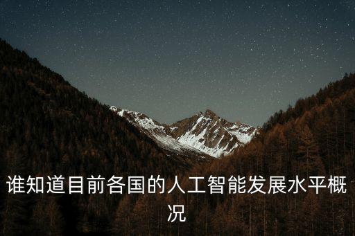 誰(shuí)知道目前各國(guó)的人工智能發(fā)展水平概況