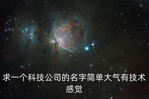 求一個科技公司的名字簡單大氣有技術(shù)感覺
