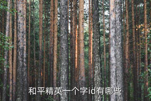 和平精英一個字id有哪些
