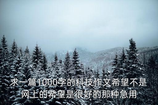關(guān)于科技的作文1000字左右，科技小論文1000字