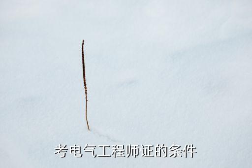 考電氣工程師證的條件