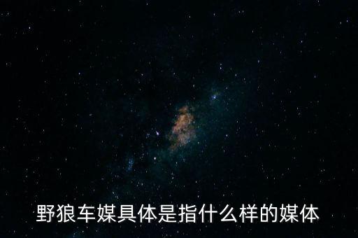野狼車媒具體是指什么樣的媒體