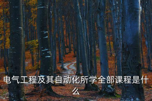 電氣工程及其自動化所學全部課程是什么