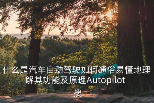 自動(dòng)駕駛 AI，什么是汽車自動(dòng)駕駛?cè)绾瓮ㄋ滓锥乩斫馄涔δ芗霸鞟utopilot  搜