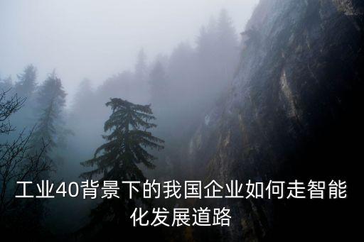 工業(yè)40背景下的我國企業(yè)如何走智能化發(fā)展道路