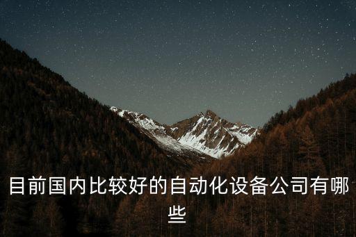 目前國內(nèi)比較好的自動化設(shè)備公司有哪些