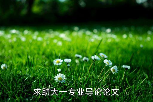 求助大一專業(yè)導(dǎo)論論文