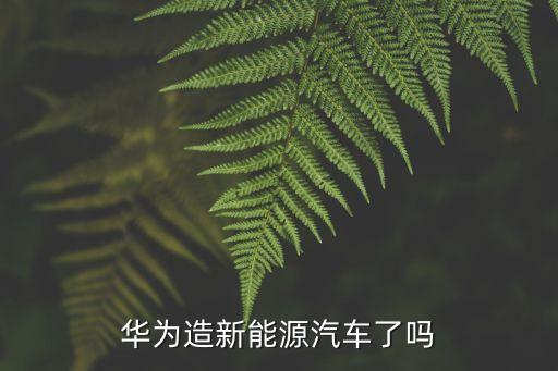 華為造新能源汽車了嗎
