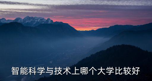 智能科學(xué)與技術(shù)上哪個大學(xué)比較好