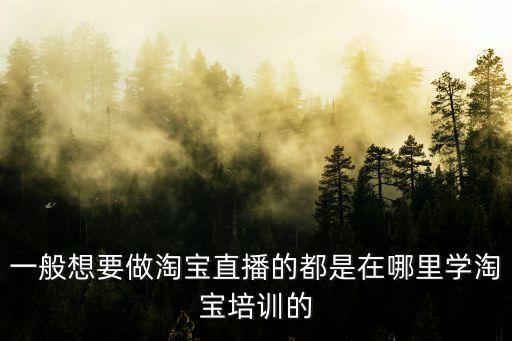 一般想要做淘寶直播的都是在哪里學(xué)淘寶培訓(xùn)的