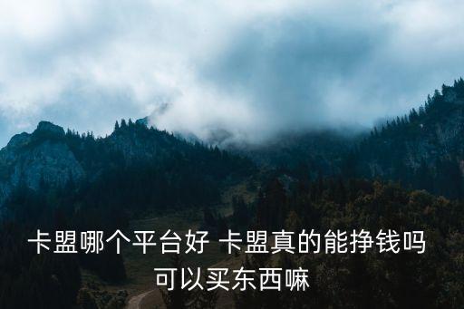 卡盟哪個平臺好 卡盟真的能掙錢嗎 可以買東西嘛