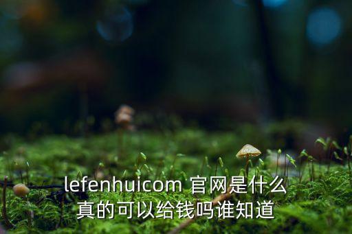 lefenhuicom 官網(wǎng)是什么真的可以給錢嗎誰知道