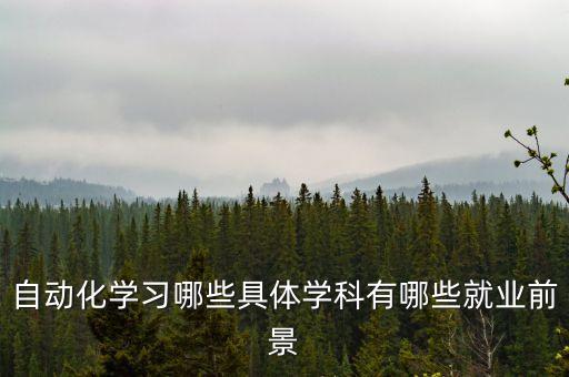 自動化學(xué)習(xí)哪些具體學(xué)科有哪些就業(yè)前景