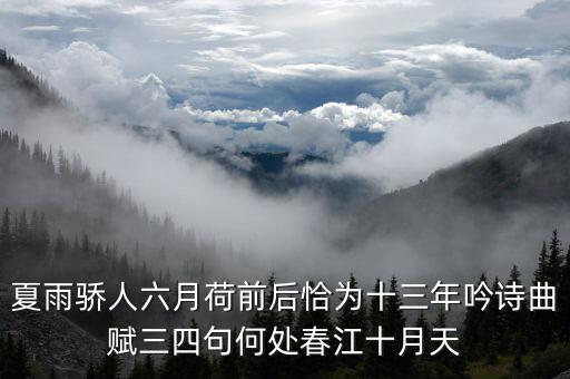 夏雨驕人六月荷前后恰為十三年吟詩曲賦三四句何處春江十月天