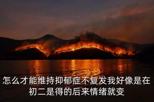 怎么才能維持抑郁癥不復(fù)發(fā)我好像是在初二是得的后來情緒就變