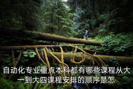 自動(dòng)化專業(yè)重點(diǎn)本科都有哪些課程從大一到大四課程安排的順序是怎