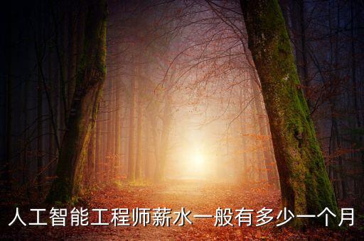 人工智能工程師薪水一般有多少一個月
