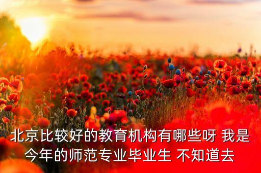 北京比較好的教育機構有哪些呀 我是今年的師范專業(yè)畢業(yè)生 不知道去