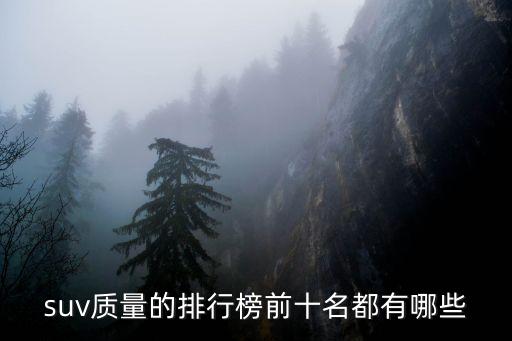 suv質(zhì)量的排行榜前十名都有哪些