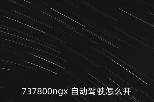 737800ngx 自動駕駛怎么開