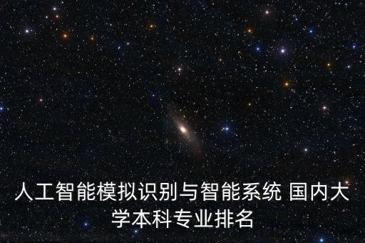 人工智能模擬識別與智能系統(tǒng) 國內(nèi)大學(xué)本科專業(yè)排名