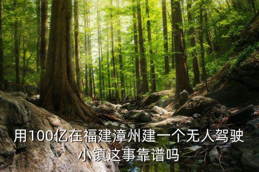 用100億在福建漳州建一個無人駕駛小鎮(zhèn)這事靠譜嗎
