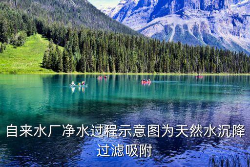 自來水廠一體化凈水設(shè)備圖紙，自來水廠凈水過程示意圖為天然水沉降過濾吸附