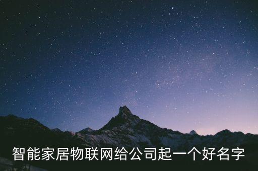 智能家居物聯(lián)網(wǎng)給公司起一個(gè)好名字