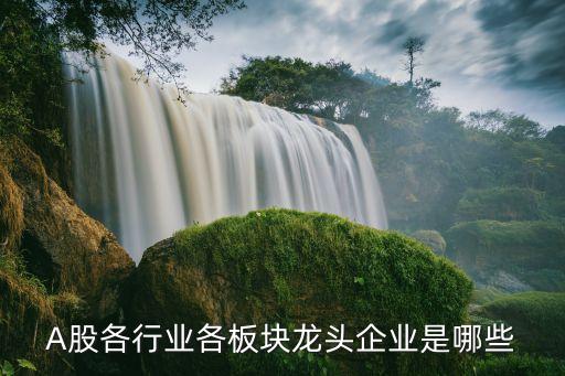 A股各行業(yè)各板塊龍頭企業(yè)是哪些