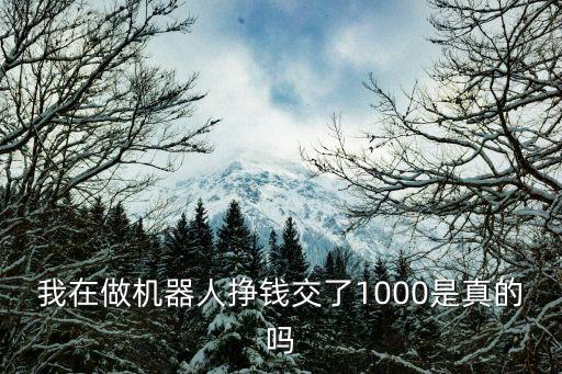 機(jī)器人掛機(jī)賺錢是真的嗎嗎，我在做機(jī)器人掙錢交了1000是真的嗎
