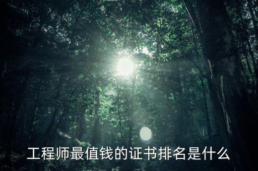 工程師最值錢(qián)的證書(shū)排名是什么