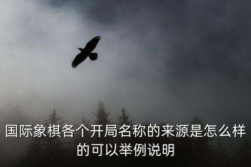 開局獲諾貝爾獎，國際象棋各個開局名稱的來源是怎么樣的可以舉例說明