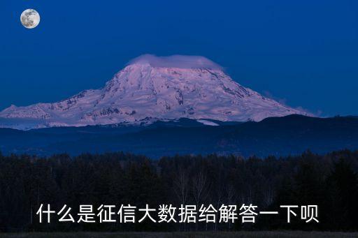 什么是征信大數(shù)據(jù)給解答一下唄