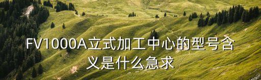 FV1000A立式加工中心的型號含義是什么急求