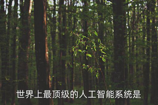 世界上最頂級的人工智能系統(tǒng)是