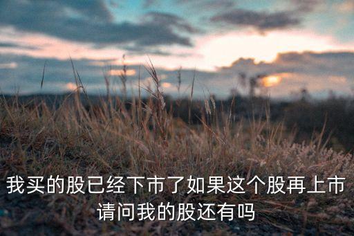 我買的股已經(jīng)下市了如果這個(gè)股再上市請(qǐng)問(wèn)我的股還有嗎