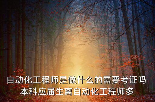 自動(dòng)化工程師是干什么的，自動(dòng)化工程師是做什么的需要考證嗎 本科應(yīng)屆生離自動(dòng)化工程師多