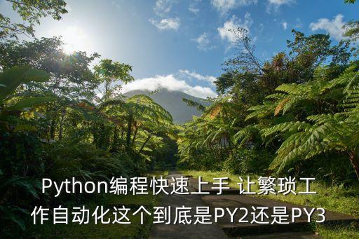 Python編程快速上手 讓繁瑣工作自動(dòng)化這個(gè)到底是PY2還是PY3