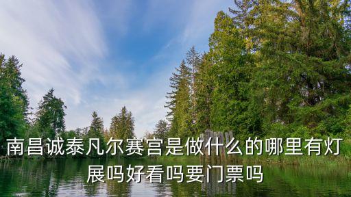 南昌誠泰凡爾賽宮是做什么的哪里有燈展嗎好看嗎要門票嗎