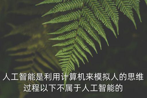 人工智能被稱為世界三大尖端技術(shù)，人工智能是利用計(jì)算機(jī)來模擬人的思維過程以下不屬于人工智能的